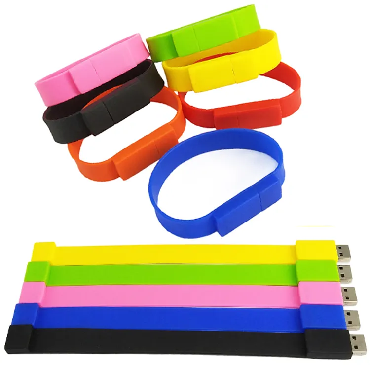 Jaster-Bracelet USB 2.0 personnalisé, 1 go, 2 go, 4 go, 8 go, 16 go, 32 go, disque de mémoire Flash