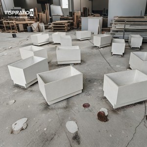 Jardinera Larga Texturizada de Terrazo GFRC, Resistente y Duradera, con Ranuras, Ideal <span class=keywords><strong>para</strong></span> Campos de Golf, Áreas de Recreo y Decoración de Paisajes - Product Image 3