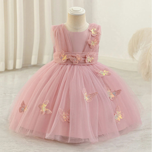 Vestido de Tul con Mariposas para Niñas, Vestido Blanco de Dama de Honor para Bodas, Cumpleaños, Espectáculos de Piano y Disfraces - Product Image 2