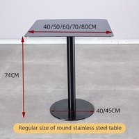 Table carrée en acier inoxydable au design minimaliste, antirouille, écologique, pour l'extérieur, hôtel, café, restaurant, école, salle à manger