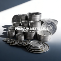 211 #   Tutup Aluminium Mudah Dibuka 65.3mm untuk Stoples Kaca Selai Madu Makanan Bayi