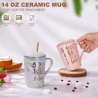Mug à café en marbre rose 14 oz, imprimé « Meilleure tante de tous les temps », avec couvercle, cuillère, carte et jolie boîte, résistant aux chocs et anti-fuite – Cadeau de Noël pour tante