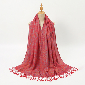 Nuevo diseño Vintage bordado bufanda Paisley estolas cálido decorar otoño algodón con borla bufanda anacardo Pashmina bufanda chal - Product Image 6