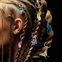 Breloques personnalisées cheveux tresse redoute dreadlock perles clips tresses africaines poignets anneaux bricolage hip hop style bijoux accessoires style
