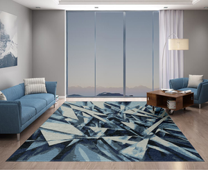 Juego de alfombras de lana anudadas a mano de diseñador con patrón abstracto moderno elegante, decoración contemporánea para el hogar, alfombras y juegos - Product Image 6