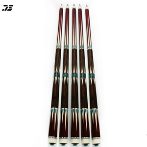 JS High-quality Red and Bocote <strong>Wood</strong> <strong>Inlaid</strong> with White and Green Turquoise Pool Cue Semi-finished Product with Custom Logo Option - Product Image 2