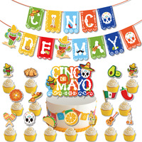 Set de Decoración para Fiesta Temática Mexicana, Cinco de Mayo, Día de Muertos, Banderines y Globos de 12 Pulgadas, Oferta con Descuento para Festivales Mexicanos