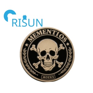 Souvenir personalizzato 3D teste o code scheletro sfida moneta personalizzata Memento Mori Vivere moneta 3D sfida scheletro - Product Image 2