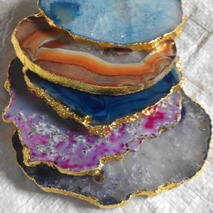 Mix Agate Coaster lát tấm Quà Tặng ngôi sao mới mã não đá quý phong thủy kinh doanh thế giới rộng siêu hình thủ công môi trường - Product Image 2