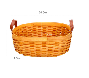 Panier de rangement en bambou tissé avec poignée ; Paniers à fruits SISU BB-003 Fabriqué au Vietnam - Product Image 5