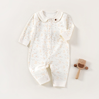 Combinaison bébé Kaka Bear 100% coton, classe A, sécurité, personnalisation OEM/ODM, respectueuse de la peau, barboteuse pour nouveau-né, boutons-pression, imprimé dessin animé