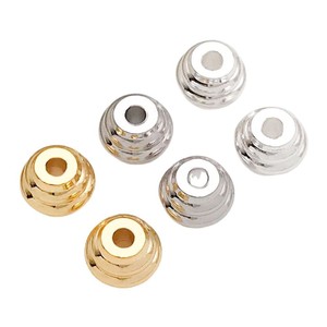 Copper Plated Gold Silver Round <b>Bead</b> 4x5mm Hole DIY Jewelry Accessory - Product Image 5