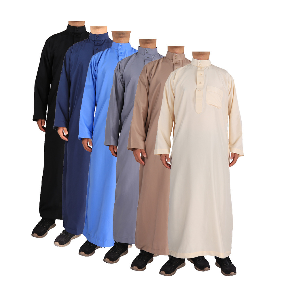 Manica lunga Aman Abaya Jubba Thobe per gli uomini caftano Pakistan musulmano saudita Arabia Djellaba Islam abbigliamento preghiera veste afgano Manica lunga Aman Abaya Jubba Thobe per gli uomini caftano Pakistan musulmano saudita Arabia Djellaba Islam abbigliamento preghiera veste afgano