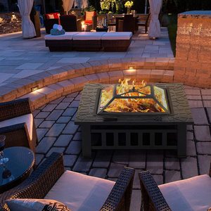 Brasero de jardin carré pour fêtes, barbecues, chauffage de thé et camping, modèle 8866 - Product Image 6