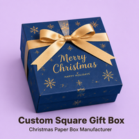 Boîte cadeau carrée personnalisée avec logo pour bijoux, bagues, boucles d'oreilles, colliers, ornements de Noël, emballage élégant pour bracelets en papier