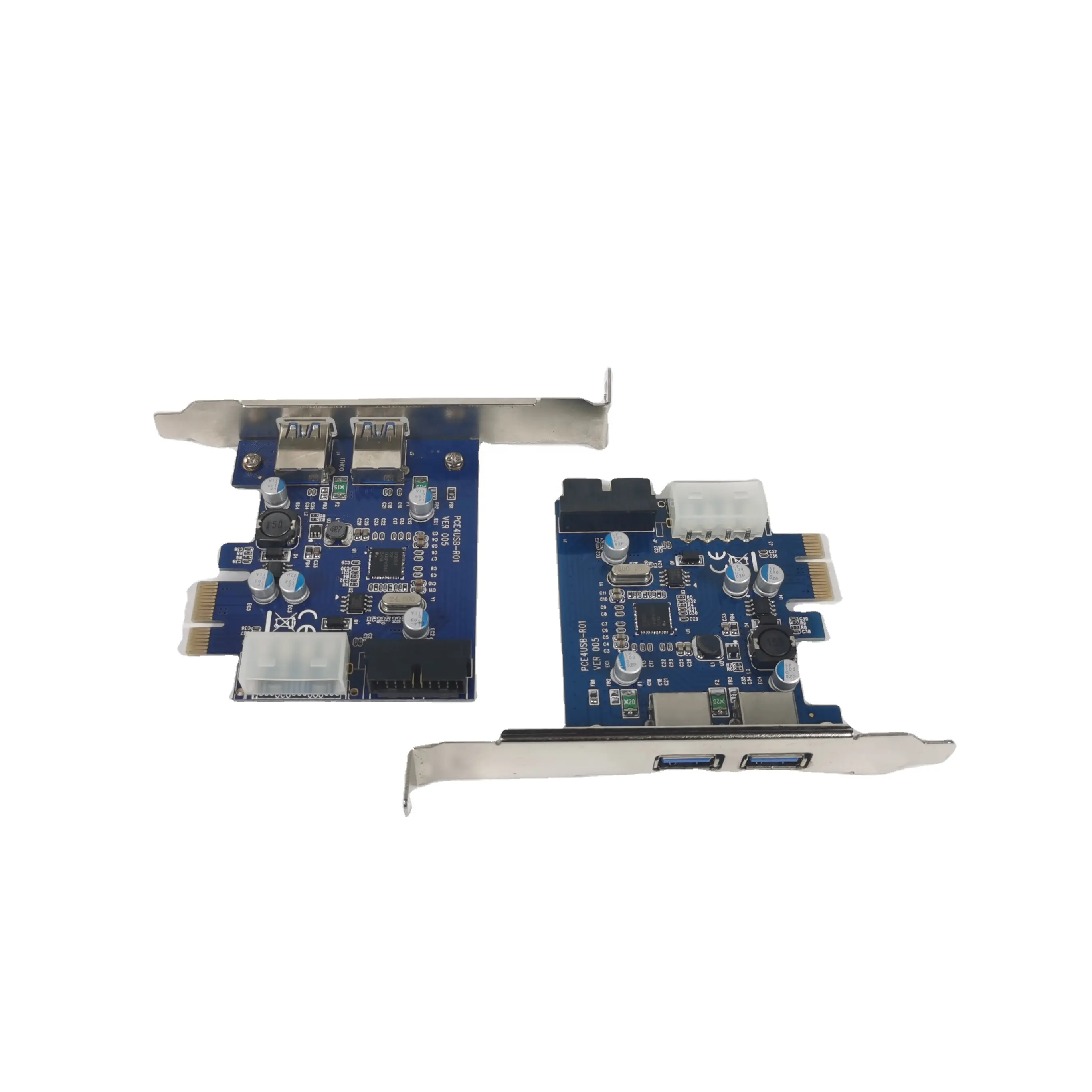 Silver PCIE 1 to 2 Ports USB 3.0 Riser Card PCB Panel 1x Adapter 16x Hub PCI Express Slot Extension Converter Card PCIe