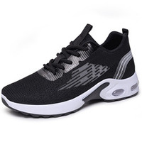 Baskets respirantes en maille Flyknit avec coussin d'air pour femmes, à lacets, confortables, légères, antidérapantes, chaussures de sport décontractées