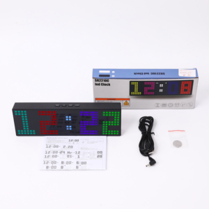 Groothandel Eenvoudige RGB LED Tafel- en Wandklok Aftel- en Optel-<span class=keywords><strong>timer</strong></span> Geluidsgeactiveerde Achtergrondverlichting Digitale Functie Woondecoratie - Product Image 5