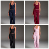 Ensembles de sport avec dos croisé et bretelles réglables, pantalons à jambes larges repliables, ensembles de fitness, ensembles de yoga à col halter en V profond