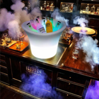 Refroidisseur de table de bar à LED avec logo personnalisé seau à glace transparent et étanche pour la fête de l'hôtel discothèque boisson usine de vin