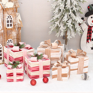 <b>Christmas</b> New Product Decoration Gift <b>Box</b> Set 3-Piece Rectangle Polyester Iron Cloth For Festive Scenes And <b>Christmas</b> Tree - Product Image 1