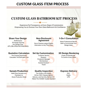 Juego de Accesorios de Baño de Vidrio con Bomba Metálica Color Ámbar, Nuevo Estilo, <span class=keywords><strong>para</strong></span> Uso Doméstico y Decoración - Product Image 3