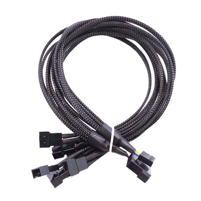 Cantell CPU Cooling Fan 1 to 6 IDE Molex 4 Pin to 6 Road PWM Fan Hub 4Pin 3Pin Splitter Cable for ATX Computer Power Supply