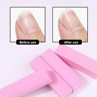 Outil de ponçage pour nail art en éponge rose en forme de bloc de tofu rectangulaire, lime à ongles, polissage et réparation mate, grain 180, matériau EVA, 4 faces