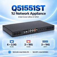 Serveur de périphérie AI 1U Qotom Q31551ST, routeur pare-feu, mini PC Intel Core Ultra, 6x2.5G LAN, 2x10G LAN, 2x10G SFP+