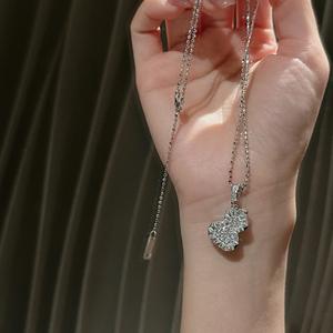 S925 Sterling Silver High-End Necklace with Sparkling Pearl Chain <b>Retro</b> Small <b>Light</b> <b>Bulb</b> Design Strong <b>Light</b> Pearl Niche - Product Image 4