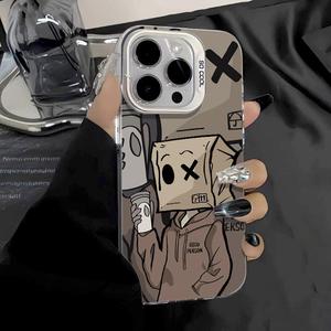 Ins hộp người đàn ông rất mát mẻ phim hoạt hình biểu tượng tùy chỉnh Silicone TPU điện thoại trường hợp bìa cho <span class=keywords><strong>Iphone</strong></span> 15 14 13 12 11 Pro Max cộng với - Product Image 2