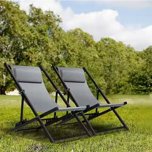 Chaise de <span class=keywords><strong>plage</strong></span> pliable en aluminium pour adultes Chaise longue pliable pour <span class=keywords><strong>la</strong></span> pêche en plein air Inclinable pour le camping Soleil Métal Piscine et <span class=keywords><strong>plage</strong></span> - Product Image 1