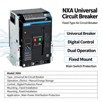 Interruptor Automático Inteligente CHINT NXA 400A-6300A 3P 4P IP20 50kA-80kA AC400V ACB con Certificación CE CB, Disponible en Fábrica