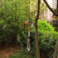 Suncatcher fenêtre suspendu arbre de vie puce Chakra pierres en forme de coeur boule de cristal prisme pendentif rétroviseur voiture charme