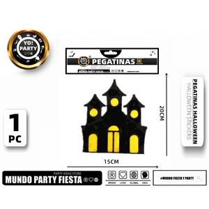 HALLOWEEN GLITTER WINDOW CLING - CASTLE #98011 Château gonflable - Product Image 1