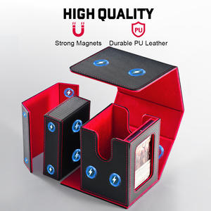 Boîte de rangement pour cartes en cuir PU JUZI en gros avec plateau à dés, présentoir <span class=keywords><strong>Commander</strong></span>, boîte de jeu TCG personnalisée de haute qualité - Product Image 4