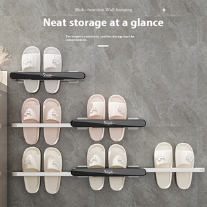 Multifunctional <strong>Wall</strong> <strong>Mounted</strong> Bathroom Slipper Rack Foldable Plastic <strong>Shoe</strong> Racks Toilet Towel Rack Slippers <strong>Storage</strong> Hanger - Product Image 2