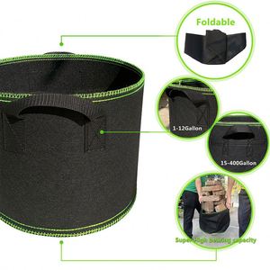 Heavy Duty Thickened Nonwoven China Garden Pot Aeration Fabric <b>Nursery</b> Gardening Pots Plant Grow <b>Bag</b> With Reinforced Handles - Product Image 3