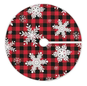 Gonna per Albero di Natale a Quadri Buffalo con Stampa Gnomo <span class=keywords><strong>Grinch</strong></span>, Decorazione Natalizia per Caminetto - Product Image 5