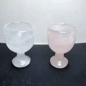 도매 자연 투명 석영 와인 유리 개인화 된 투명 크리스탈 잔