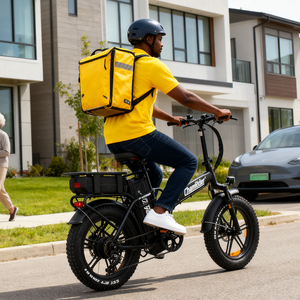 Vélo électrique Chamrider DTS425 léger avec pneus larges de 20 pouces, batterie 32Ah, cadre en acier, porte-bagages arrière, livraison gratuite, vélo cargo - Product Image 1