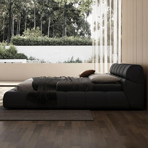 Новая кровать-софа 2025 года из натуральной кожи высшего качества, 1,8 м, размер King Size, в итальянском минималистичном стиле, с обивкой, для главной спальни, свадебная - Product Image 3