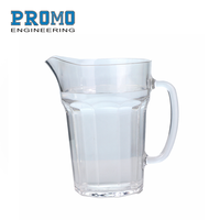 Pichet à eau transparent en plastique écologique personnalisé avec poignée, logo OEM/ODM
