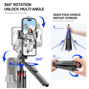 Trépied automatique F06 1,3 m pour prise de vue panoramique à 360 degrés, trépied stable pour <span class=keywords><strong>selfie</strong></span> avec support de téléphone détachable - Product Image 2