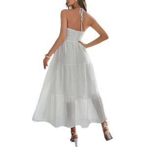 เดรสสวิงกึ่งคล้องคอสำหรับผู้หญิงเดรสลำลองสไตล์ยุโรปสำหรับวันหยุดพักผ่อนฤดูร้อน2025 - Product Image 5