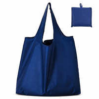 Sac de courses pliable en polyester 46 x 66 cm avec bandoulière large, réutilisable pour les courses et les voyages