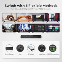 TESmart Conmutador de matriz sin costuras HDMI 8x8 1080P 60Hz con divisor de audio LCD de vista cuádruple y conmutador de vídeo de modo de vista previa
