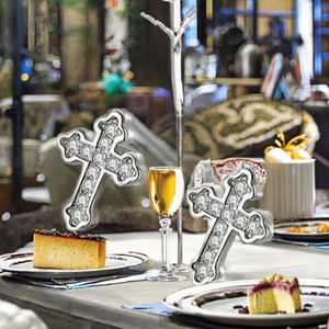 New Product 925 Sterling <b>Silver</b> Cross <b>Stud</b> Earrings Classic Zircon for Women Wedding Anniversary Gift - Product Image 3