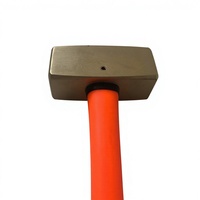 Outils anti-étincelles Oak Brand, marteau de démolition en cuivre rouge de 1 kg, type allemand avec manche en fibre de verre, adapté à divers domaines