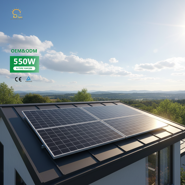 BR SOLAR 500W N-Type TOPCon Solar Panel High Efficiency Half-Cell Mono PV Module for Residential & Commercial Use